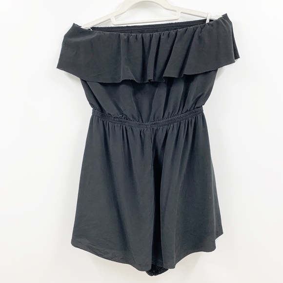 Wilfred 100% Silk Black Strapless Short Romper Sz S - Picture 2 of 9